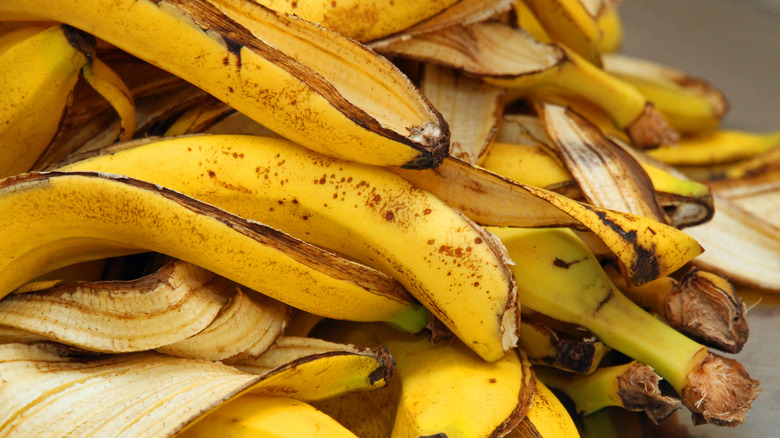 a pile of banana peels