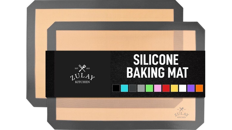 two Zulay silicone baking mats