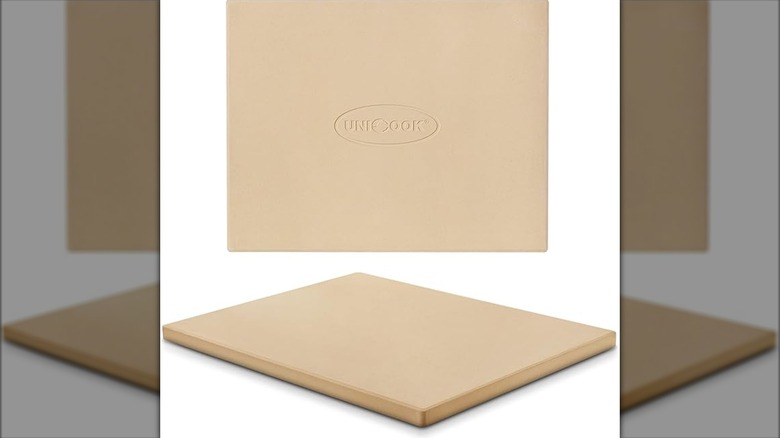 Unicook pizza stone on a white background