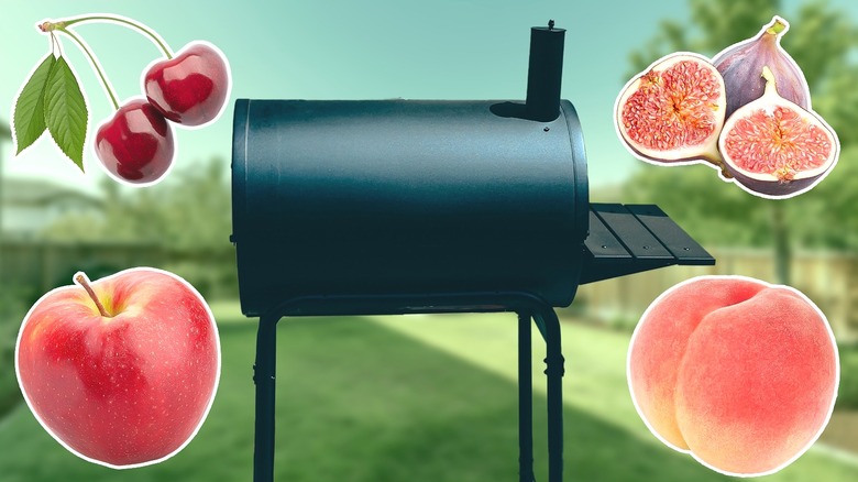 Smoker with different types of fruits