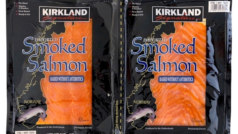 Two packages of Kirkland Signature Smoked Salmon