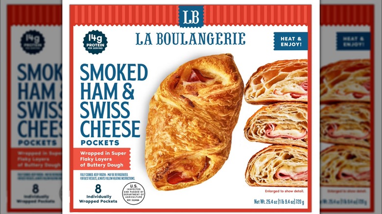 A box of La Boulangerie Smoked Ham & Swiss Cheese Pockets