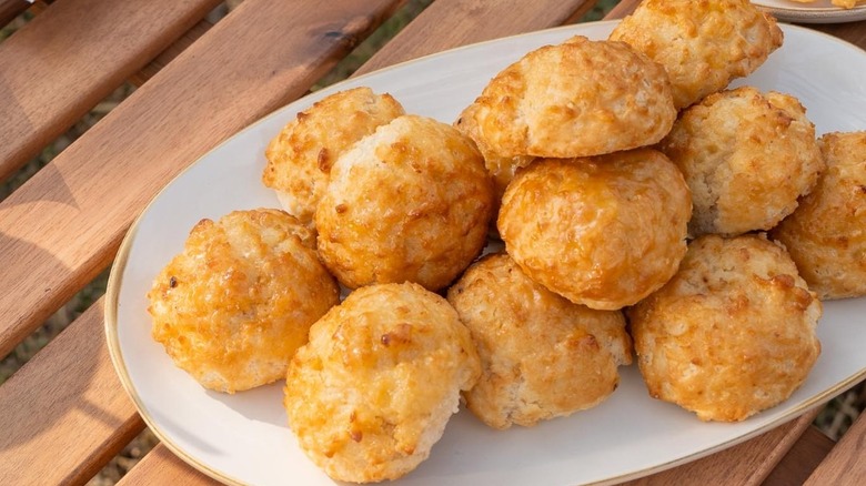 A plate of honey butter biscuits from Church's Texas Chicken