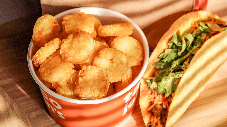 A container of Potato Olés from Taco John's