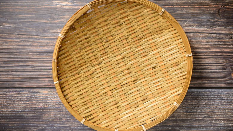 Woven basket from above