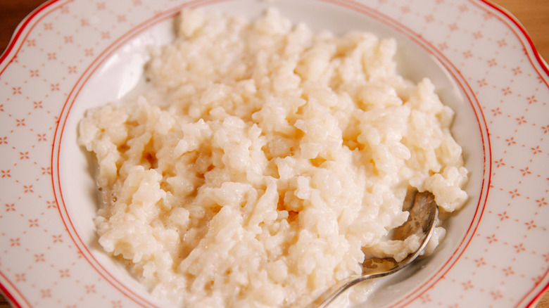 A bowl of rice pudding, known as riso nella miglore maniera or Rysin medieval times