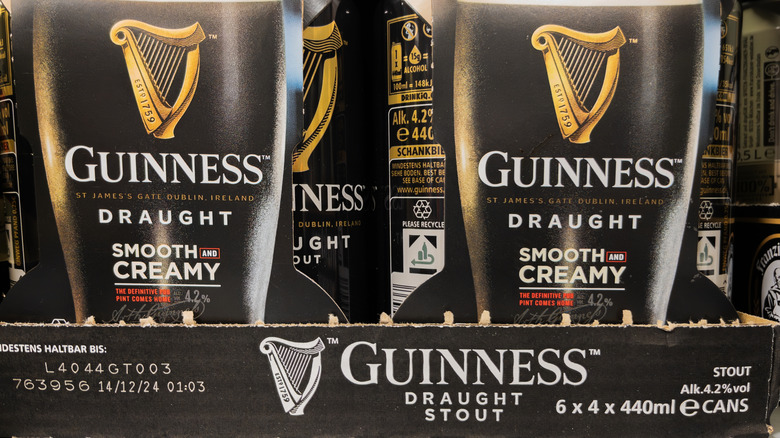 Cases of Guinness Draught on display in store