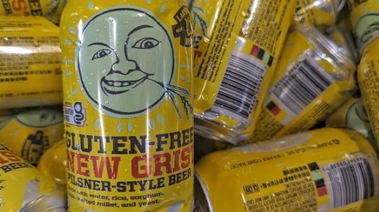 Cans of Lakefront Gluten-Free New Grist Pilsner