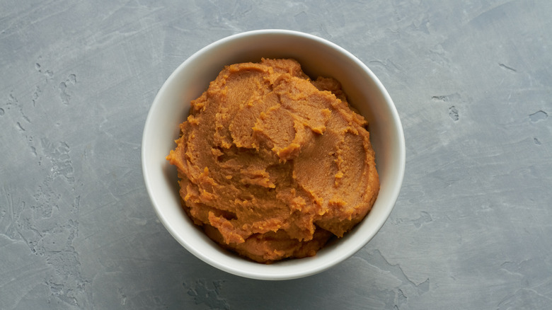 white bowl with miso paste