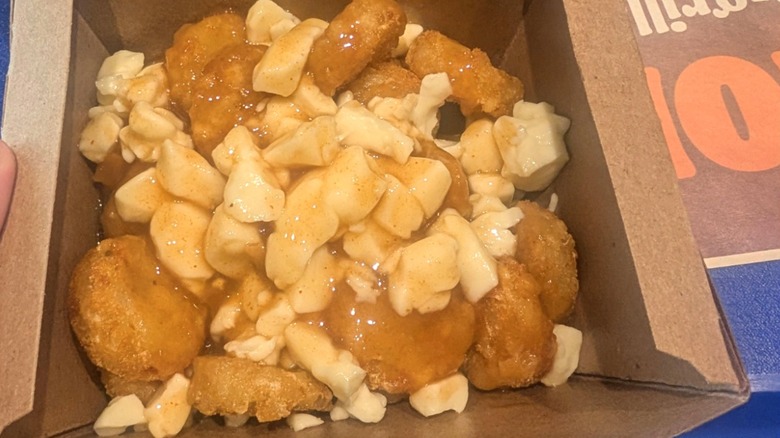 A box of Hash Brown Poutine from Burger King Canada