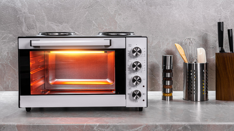 Toaster oven on a countertop