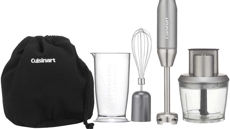 The complete Cuisinart blender and food processor set with a black pouch