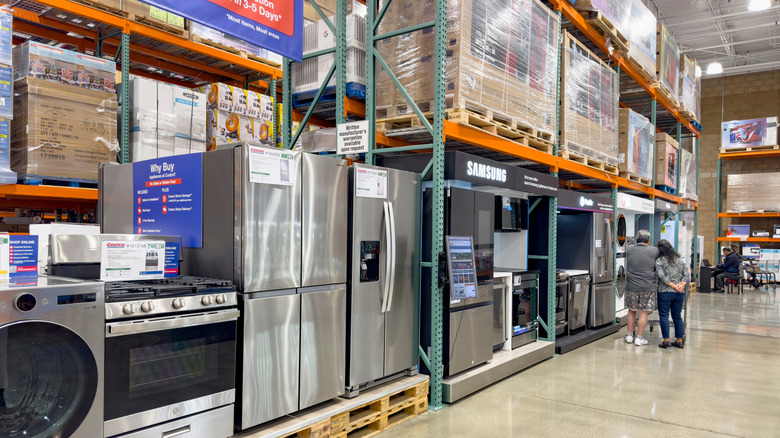 Kitchen appliances for sale in a Costco