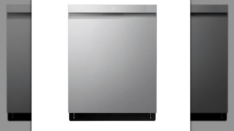 A stainless steel LG smart dishwasher