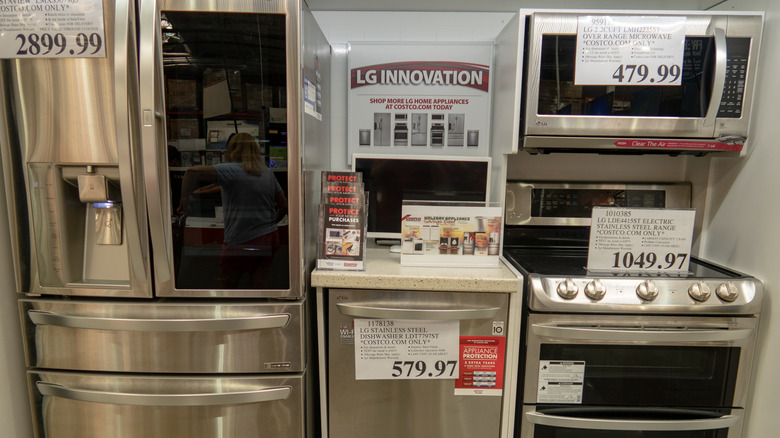Kitchen appliances on display at Costco
