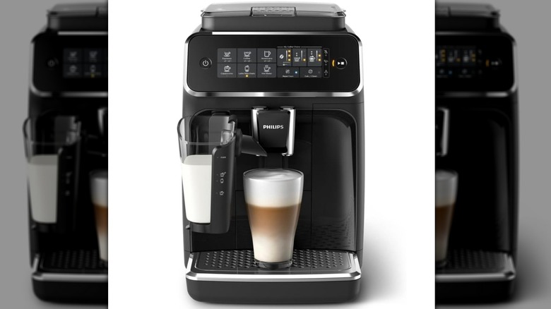 A black Philips 3200 Series espresso machine