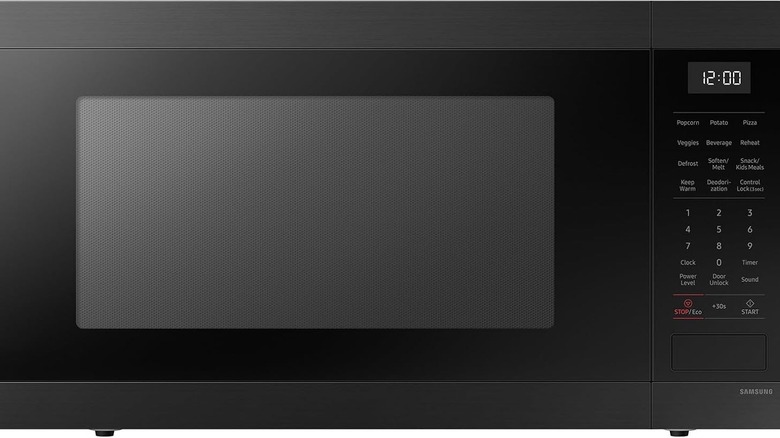A black Samsung microwave