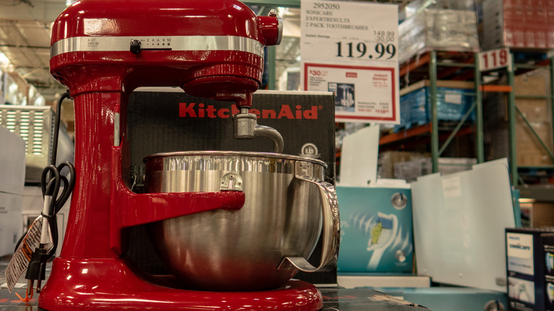 Red KitchenAid blender for sale at Costco