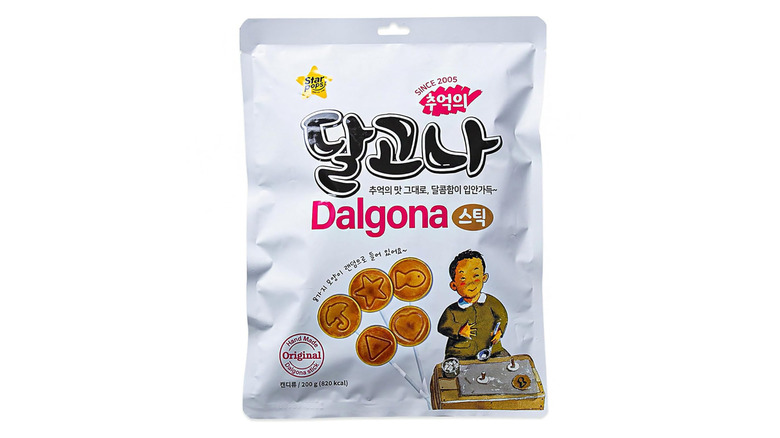 Small white bag of Chuockeui Dalgona candies