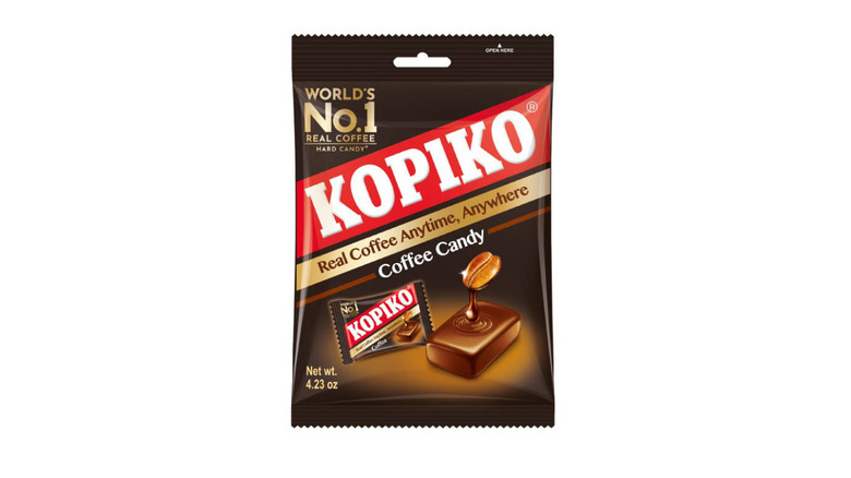 Brown bag of Kopiko coffee candy