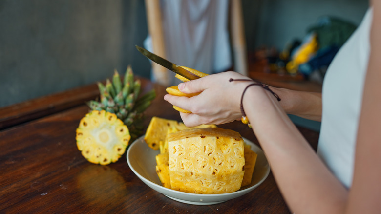 Cut up pineapple
