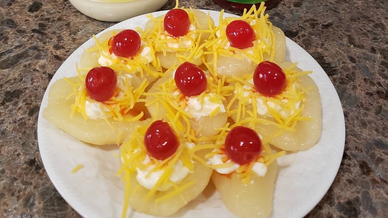 A Southern pear salad on a plate