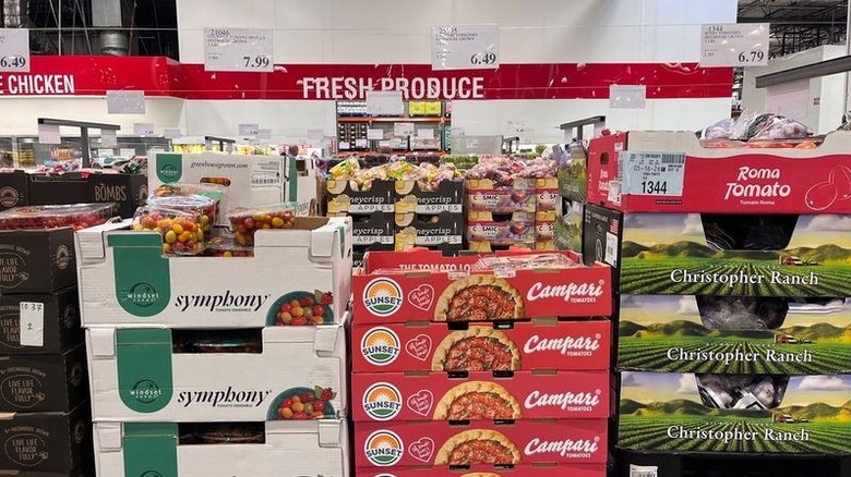 Fresh produce department inside Costco