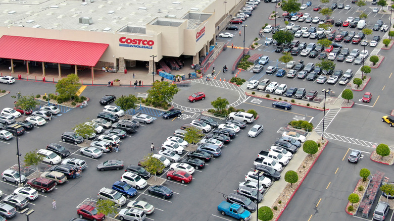 Arial view of Costco warehouse and parking lot