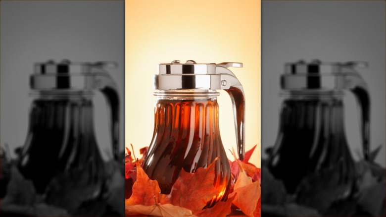 Jar of maple syrup