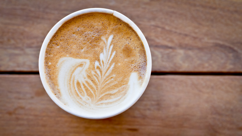 Latte in a cup