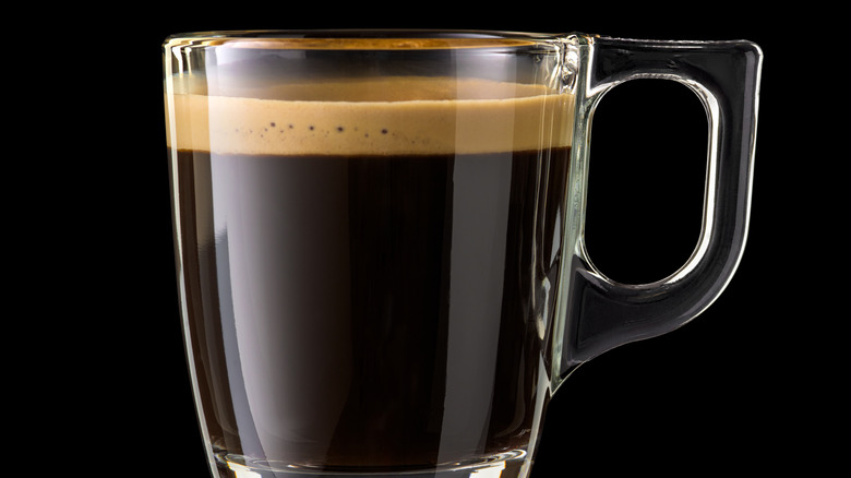A lungo coffee in a cup