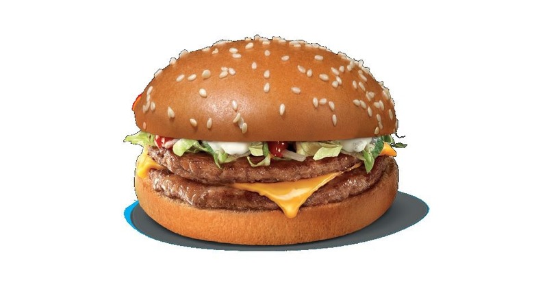 A Double Köfte Burger with cartoon-like outline