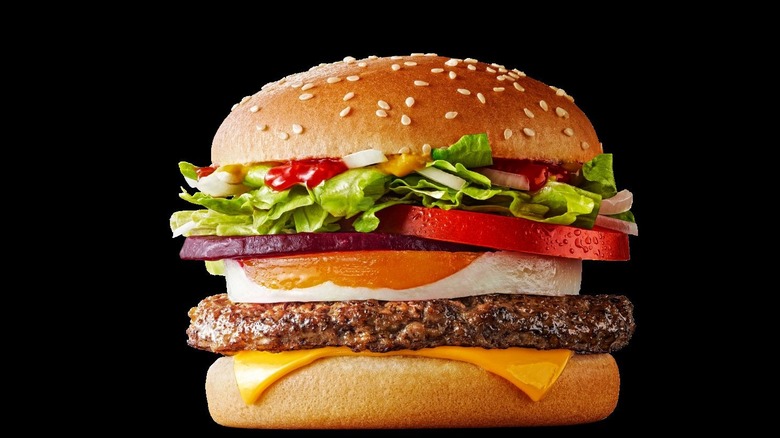 McDonald's Kiwiburger against a black background