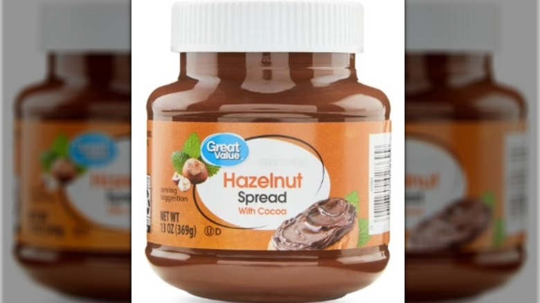 Plastic jar of Great Value Hazelnut Spread