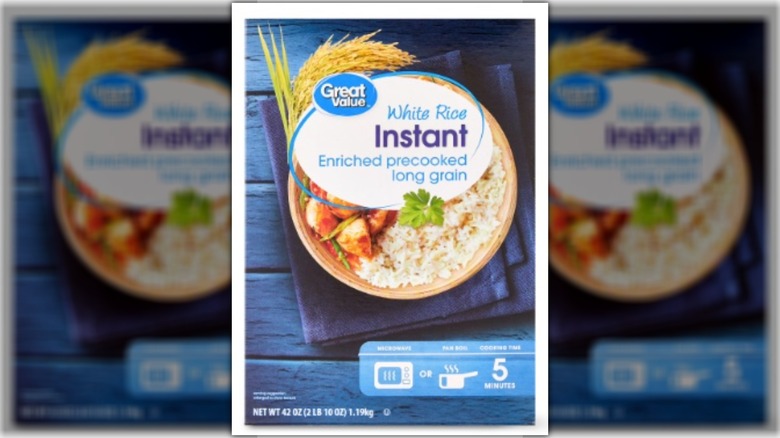 Box of Great Value Instant White Rice
