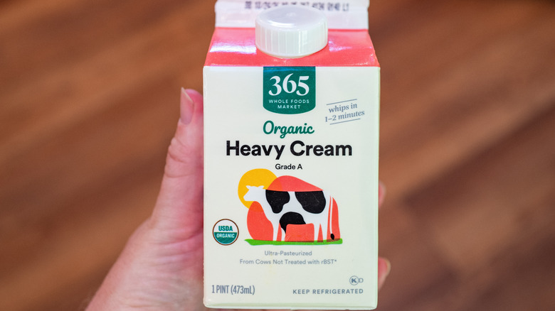 Carton of heavy cream