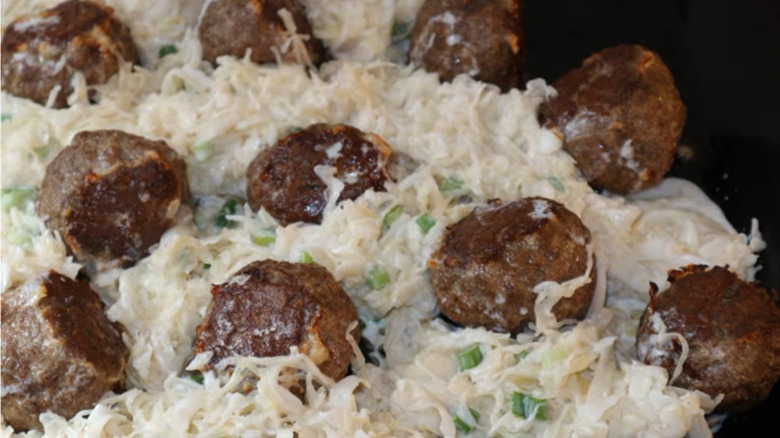 Sauerkraut and meatballs