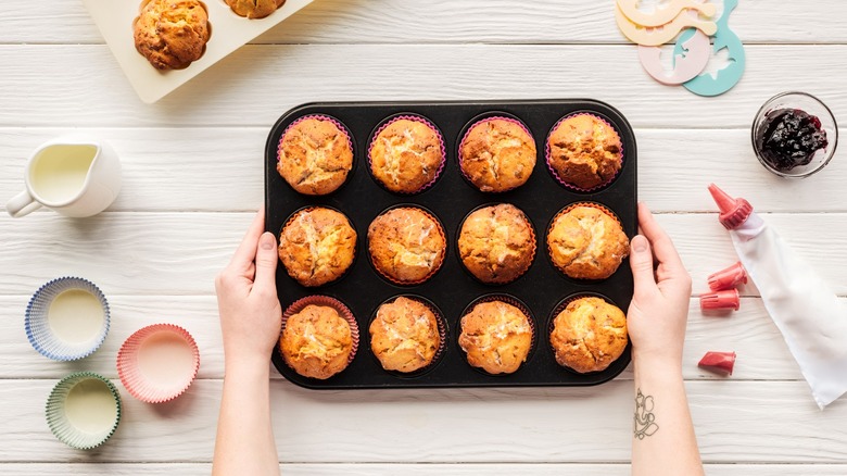 Cupcakes in a muffin tin