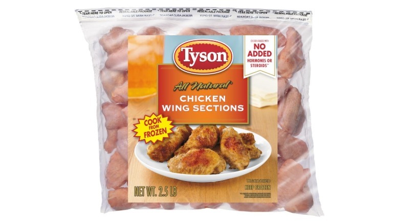 A bag of Tyson Frozen Chicken Wings available on Amazon.