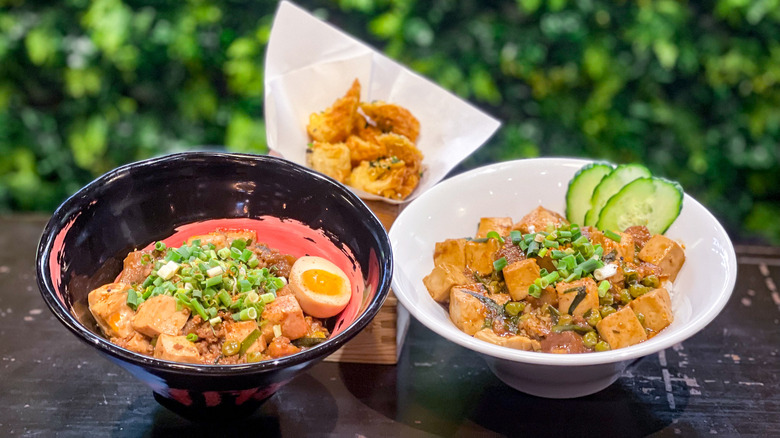 Bowls of ramen and mapo tofu at Ala Moana Center