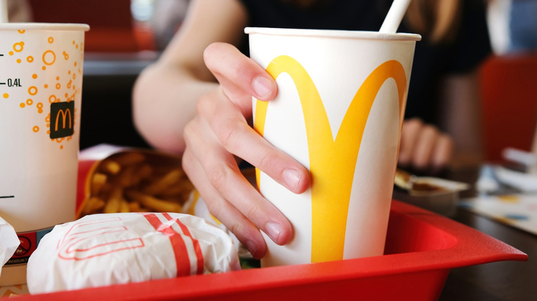 McDonald's soda on tray
