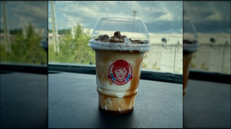 Cup of Wendy's Apple Crumble Frosty Fusion