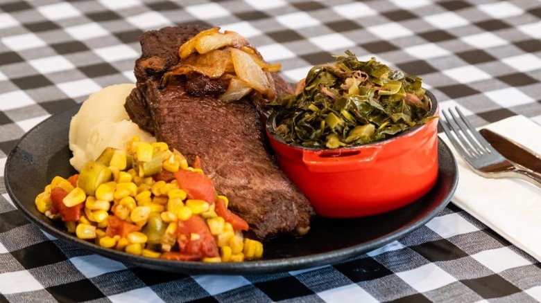 Soul food plate at Dulan's in Los Angeles