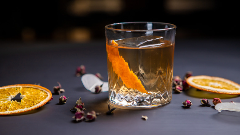 Godfather cocktail in lowball glass
