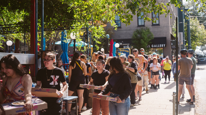 A busy street in Asheville
