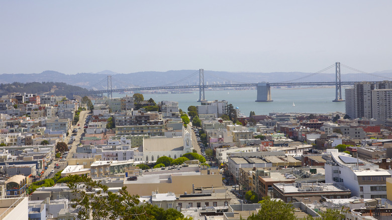 Berkeley with the Bay Bridge in the background