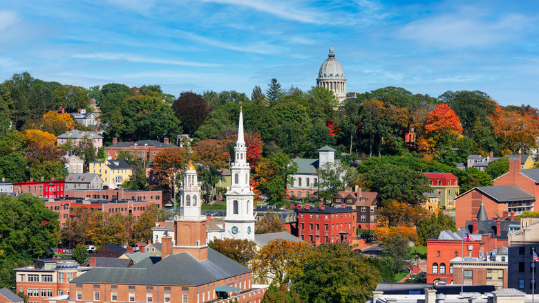 Providence with fall foliage