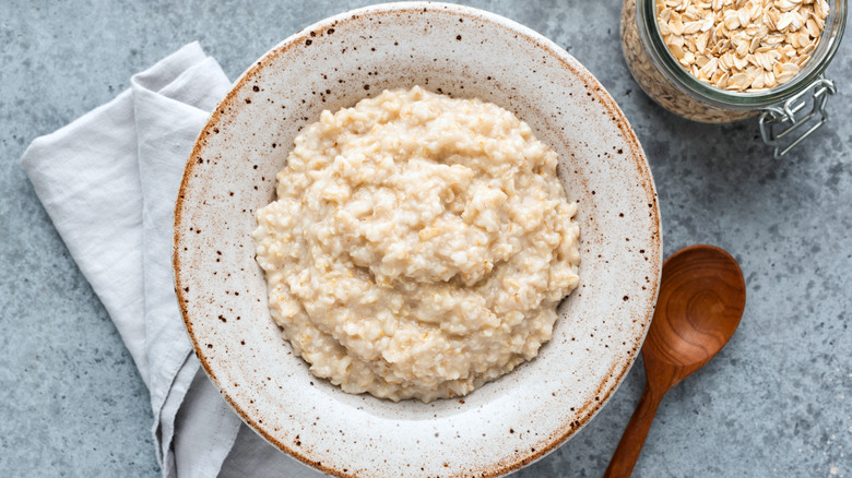 Bowl of plain oatmeal