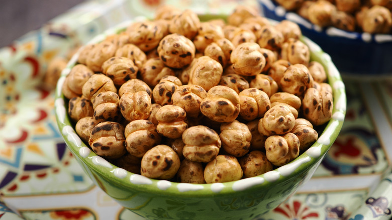 Bowl of roasted chickpeas