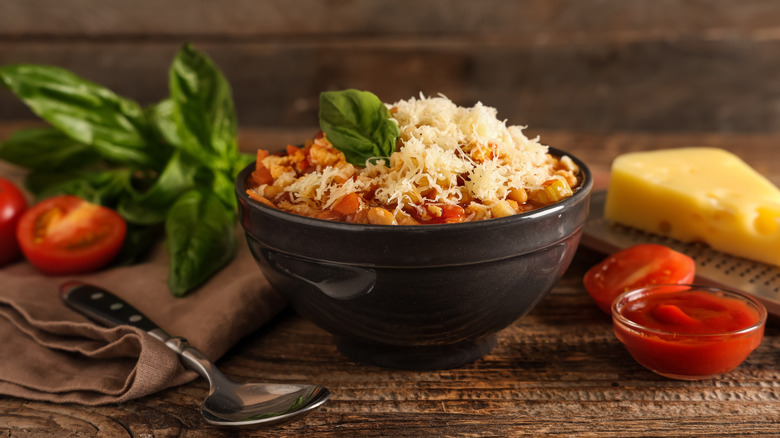 Pasta dish with a white bean sauce